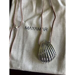 Silver Shell Adjustable Necklace by Mayamar - adjustable length